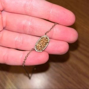 Kendra Scott Elisa Rosegold Pendant Necklace in Rosegold Drusy